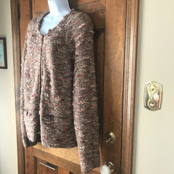 eureka by Chritos Garkinos Mauve, White & Plum Zip-Up Jacket Size 2X - Picture 7 of 12